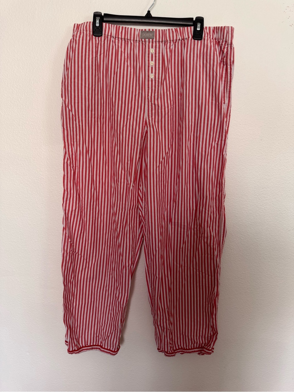 J. Crew Red and White Vertical Stripe Lounge Pants